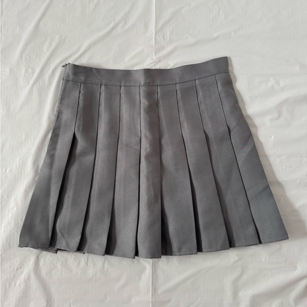 Gray Pleated Women's Skirt